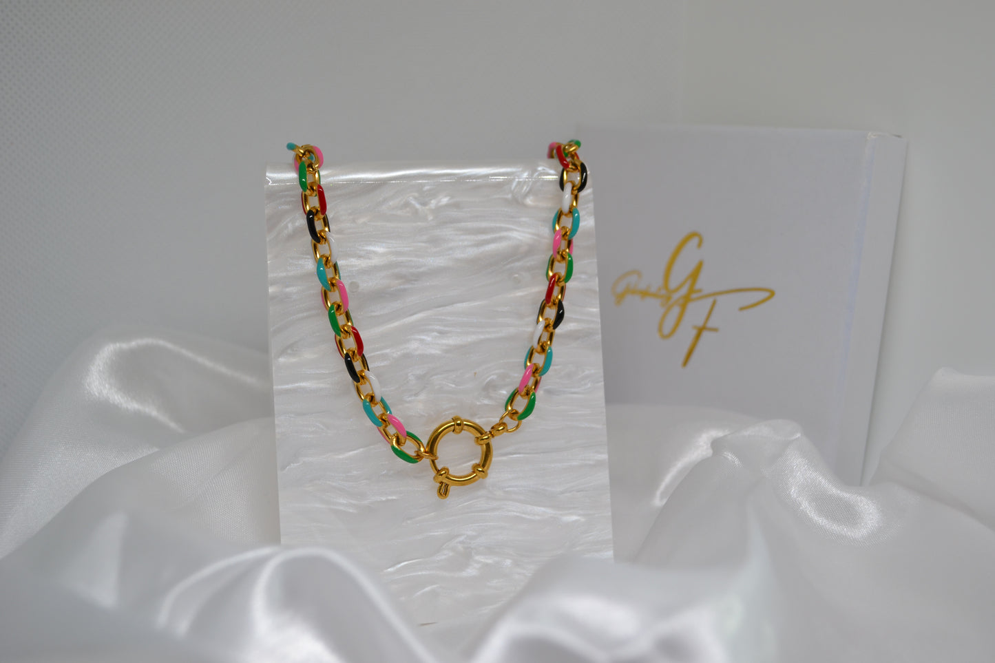 Collier "Soleil en Maillons Colorés"