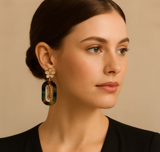 Boucles d'oreilles " Fleur d'Ambre"