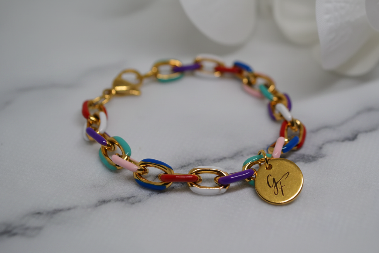 Arc-en-Ciel — Flat lay fond marbre