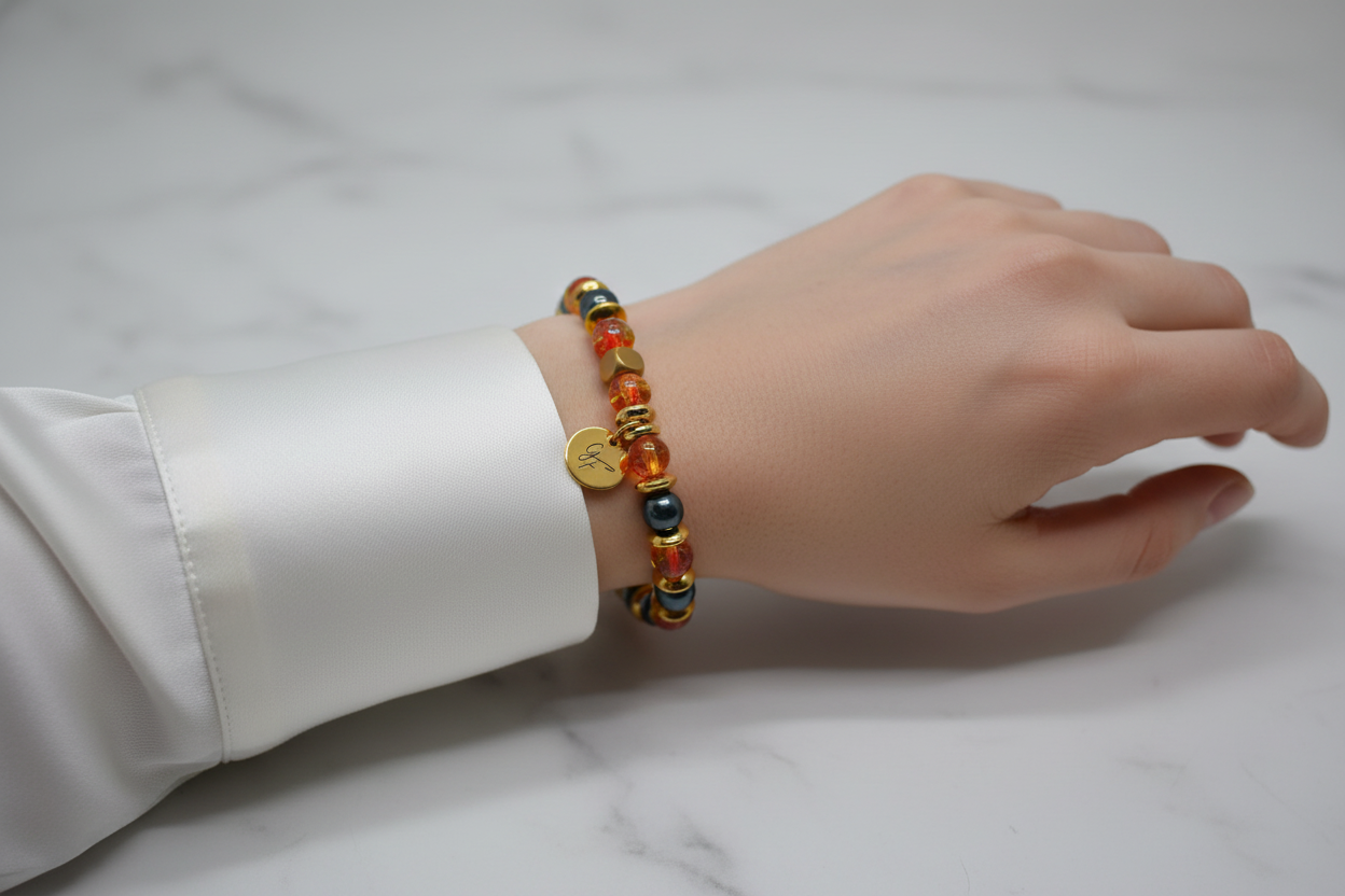 Bracelet feu — alternance stricte orange/gris