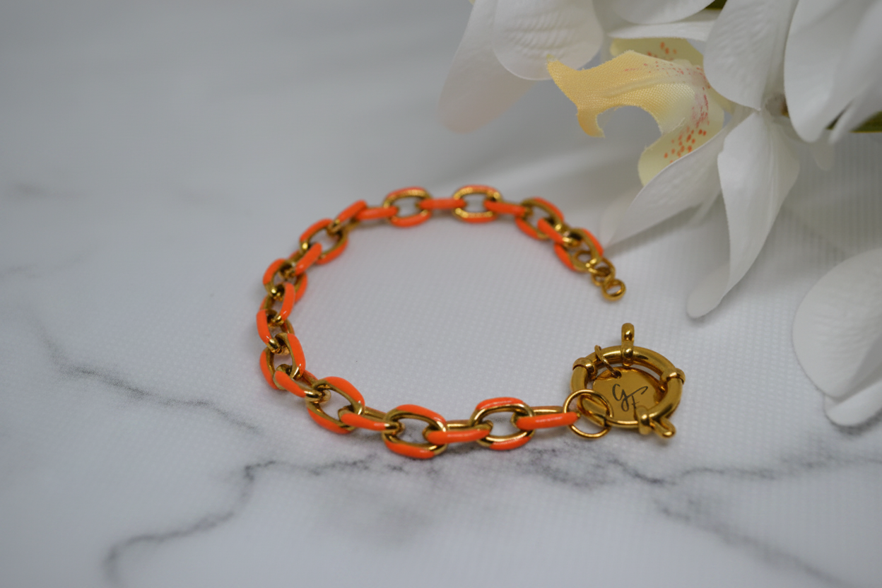 Éclat Pur — Orange, fond marbre