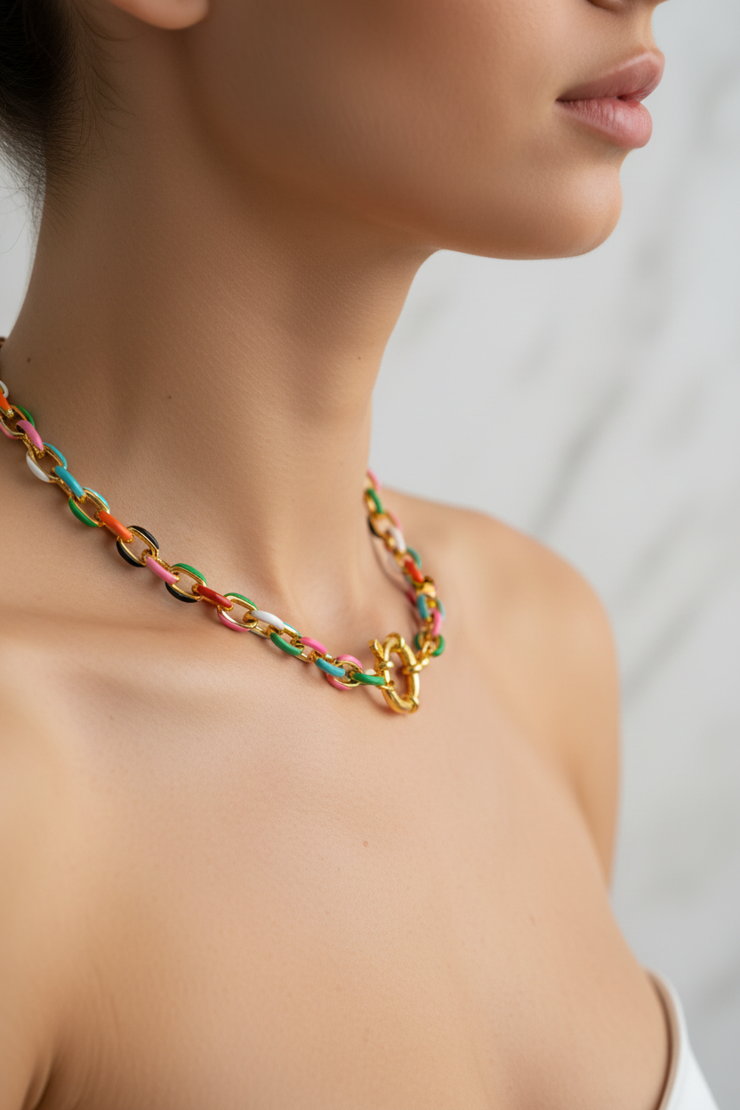 Collier Chaîne Multicolore