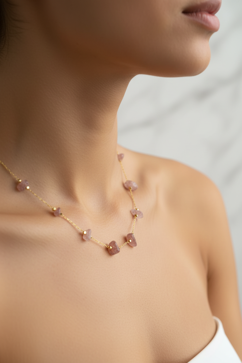 Collier pierres naturelles autre sens