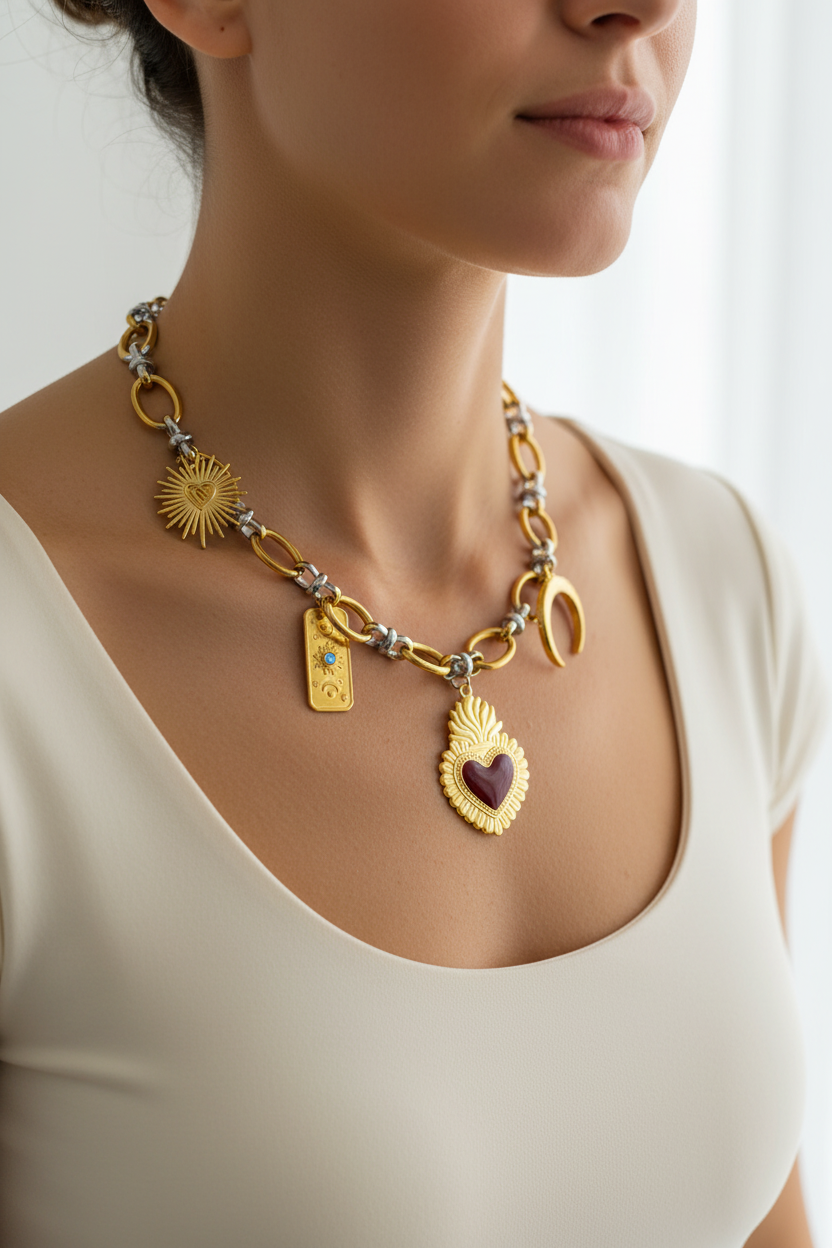 Collier Sacré Cœur habillé