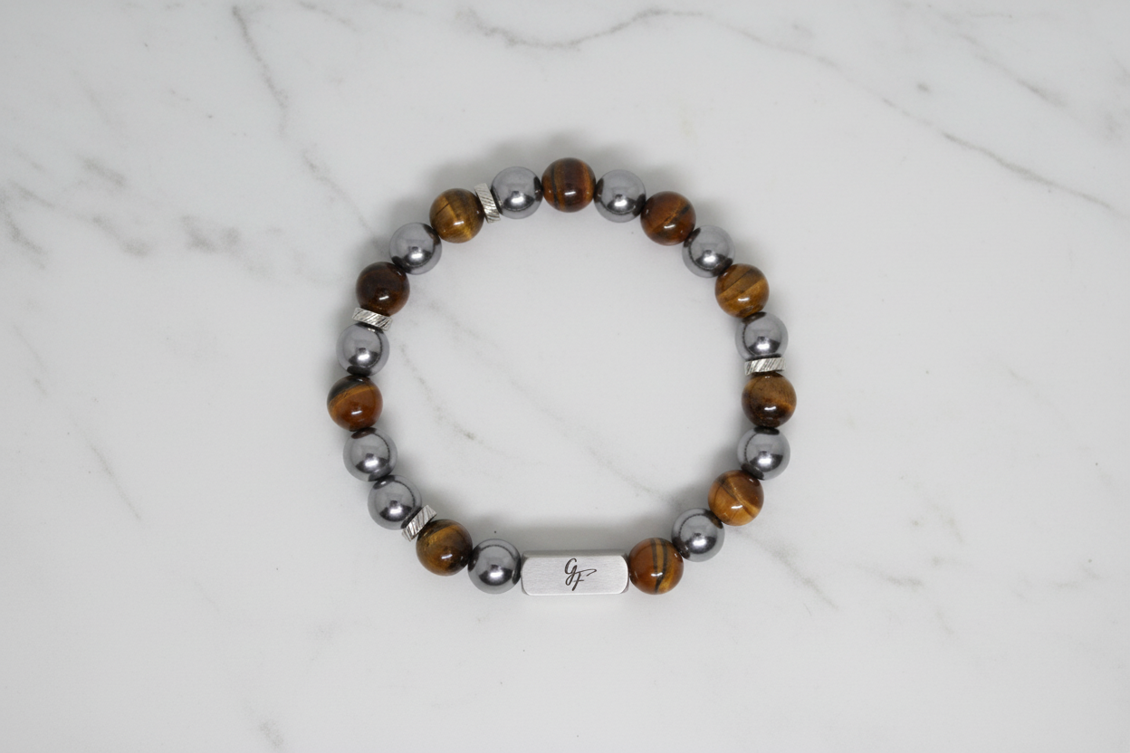 Flat lay — Bracelet Gris Sauvage homme