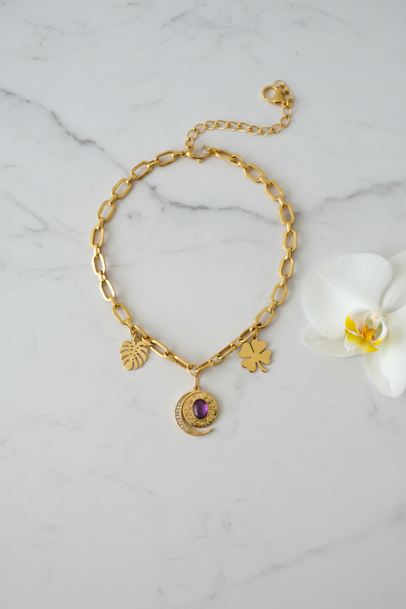 Énergies Dorées - Flat lay orchidée